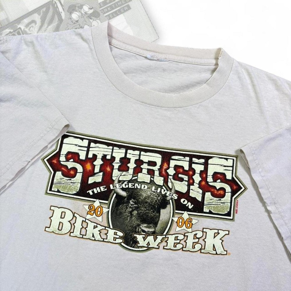 Vintage Sturgis Bike Week 2006 Graphic Tee Shirt Cream XL 2XL